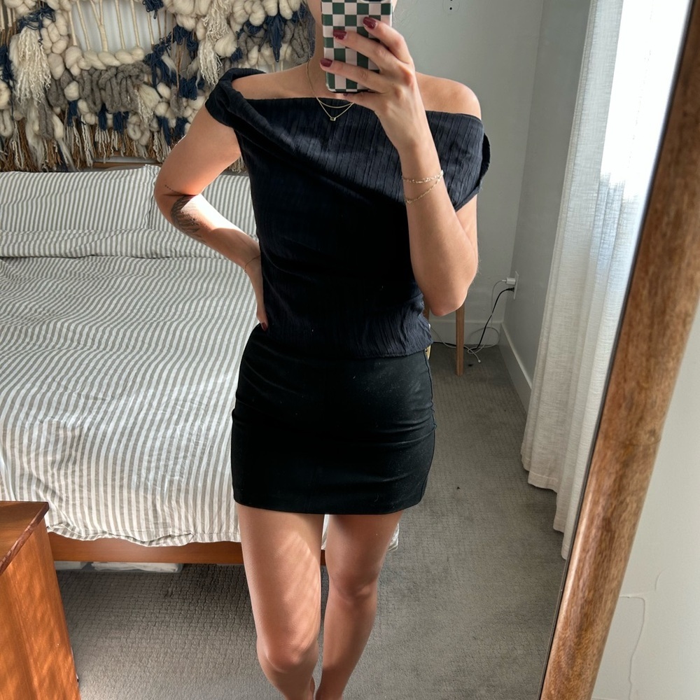 NWT Open Edit Black Mini Skirt
